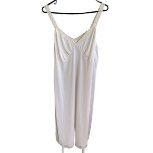 Vintage Shadowline Women’s Slip Dress Nightgown Lace Trim Size 42 Made in USA